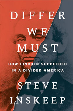 Book cover image of Differ We Must with faded photo of Abraham Lincoln as background