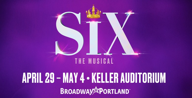 Six The Musical title art with crown replacing the dot in the "i"