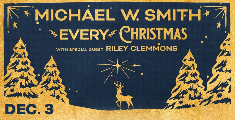 Michael W. Smith Every Christmas image of deer, snow covered trees and stars