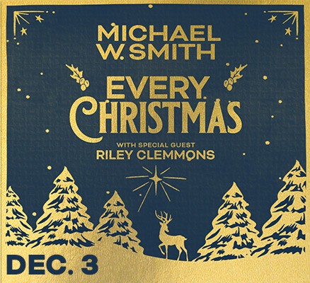 Michael W. Smith Every Christmas image of deer, snow covered trees and stars