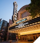 Photo of the Arlene Schnitzer Concert Hall marquee and Portland sign lit up