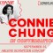 Photo of a young Connie Chung (from her book cover) + event title in text