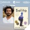 Photo of Javier Zamora and book cover image of "Solito" + title text