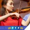 Photo of a young woman playing violin with a banner at the bottom reading PYP S101